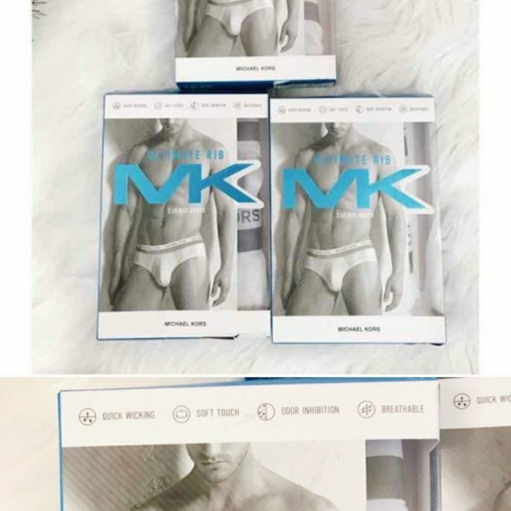 3 boxes NIB Michael Kors Men's Briefs (All White)